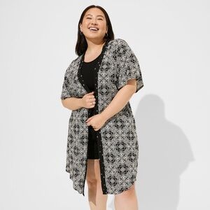 Challis Dolman Shirttail Kimono